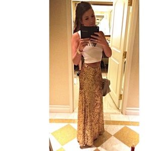 Gold Sequin Maxi Skirt